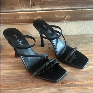 Nine West Black Strappy Heels